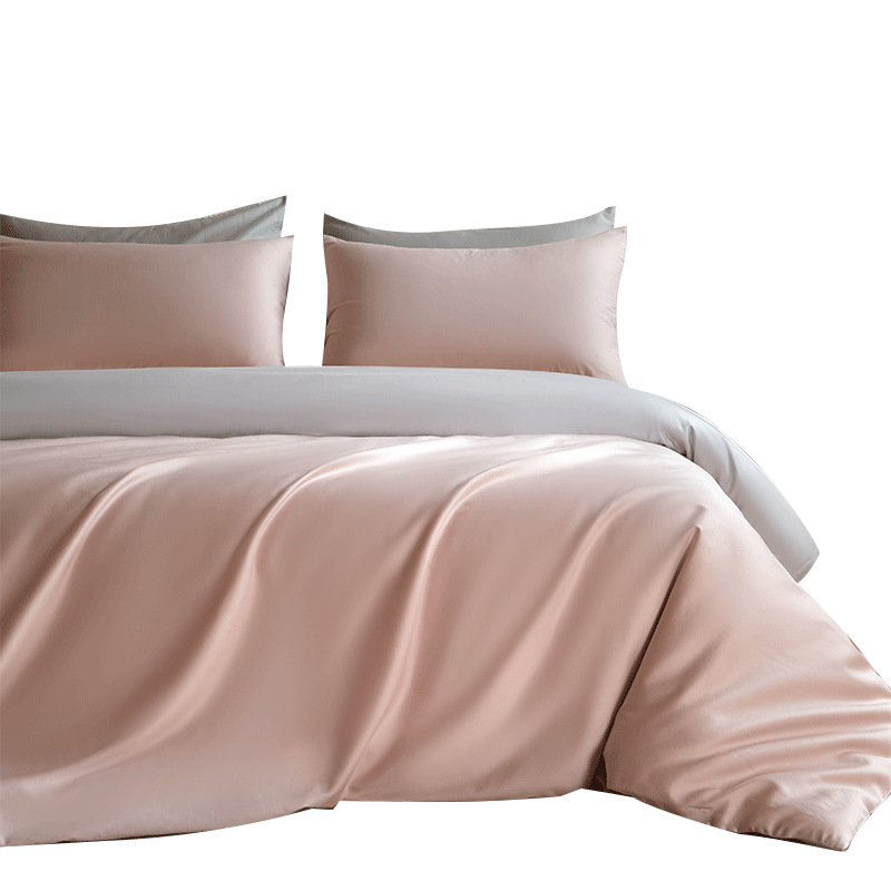 100 traje de cama de satén de algodón de fibra larga de cuatro piezas de algodón puro 2025 nuevo traje de tres piezas de funda de edredón de sábana de lujo ligero 4