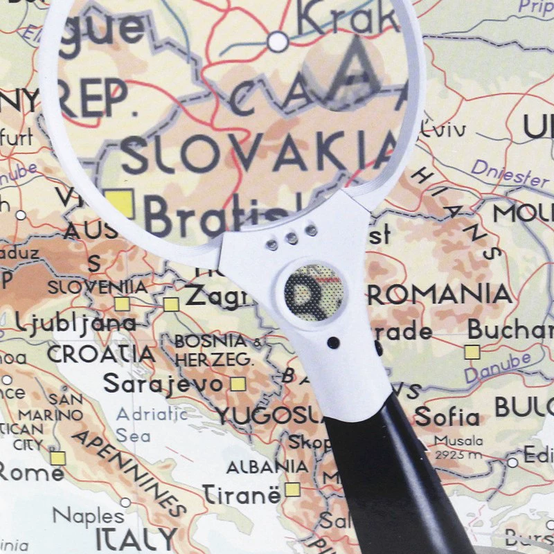 Большой объектив 130 мм ручное увеличительное стекло для чтения для пожилых студентов со светодиодной подсветкой