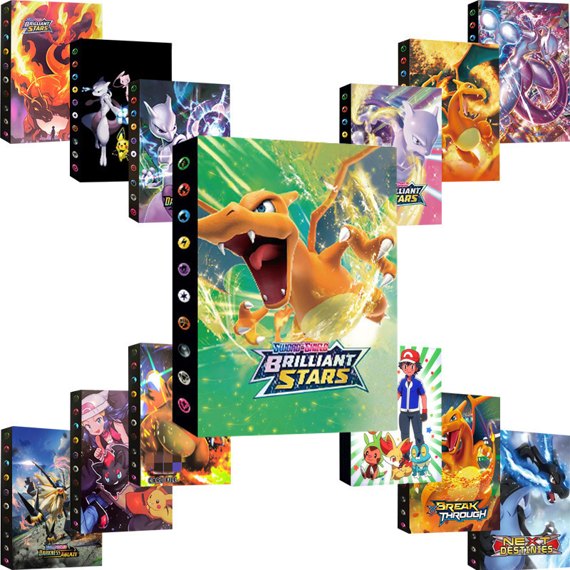 Cross-Border 240-Piece Pokémon Card Album, Pokémon Collectible Card Pack, Binder Card Album