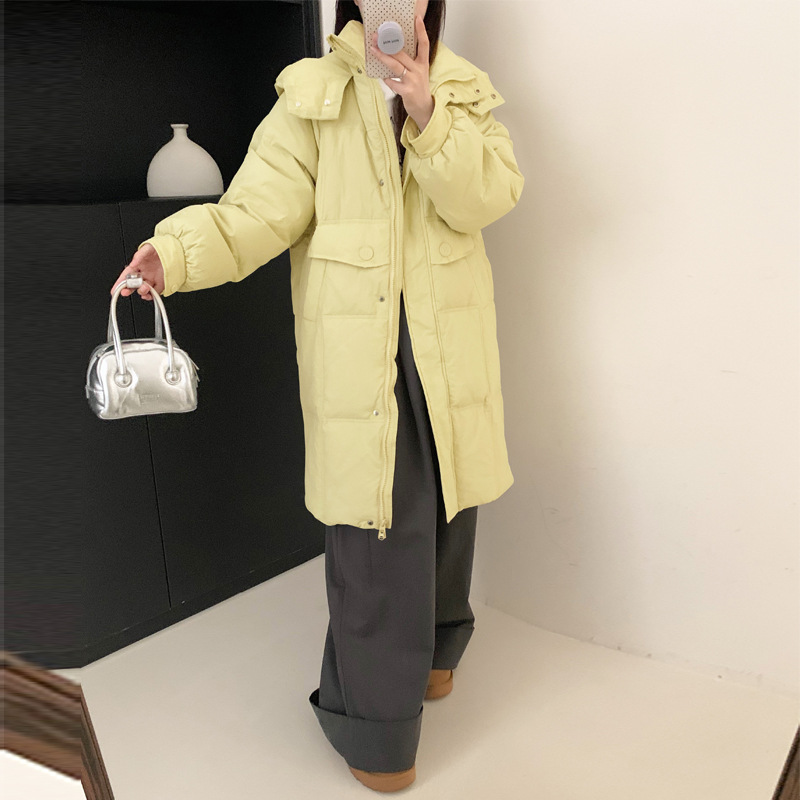 Capa de algodón de comercio exterior mediano largo 2025, nueva chaqueta de plumón coreana para mujeres suelta y gruesa chaqueta de algodón de invierno image 6