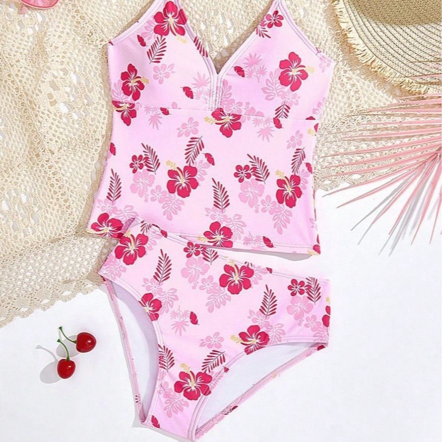Bikini Swimsuit Set For Big Girls New Arrival Two Piece Beachwear Cotton Polyester Summer Swimwear_voghion.com