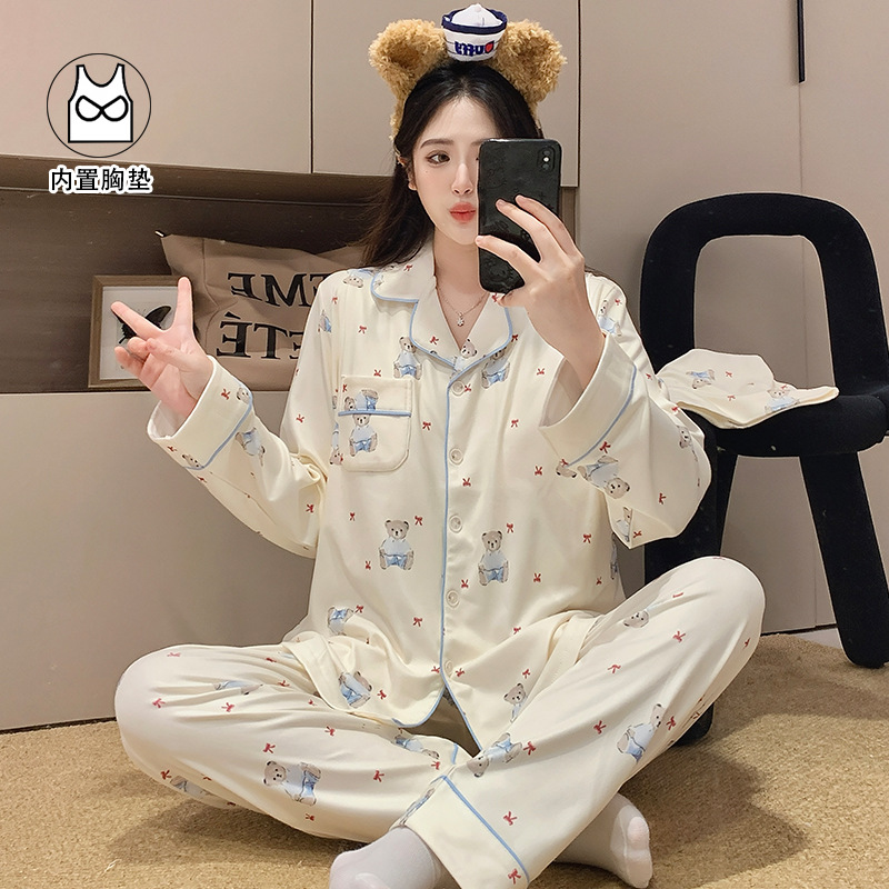 喜月秋冬新款德绒带胸垫月子服2025年孕妇哺乳睡衣三件套送防风帽