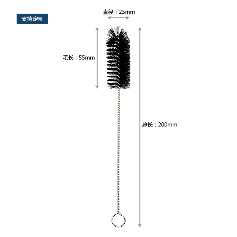 Cepillo de limpieza cepillo de acero inoxidable tetera boquilla cepillo de tubo de ensayo cepillo de limpieza multifuncional nylon molinillo de pimienta cepillo fabricante