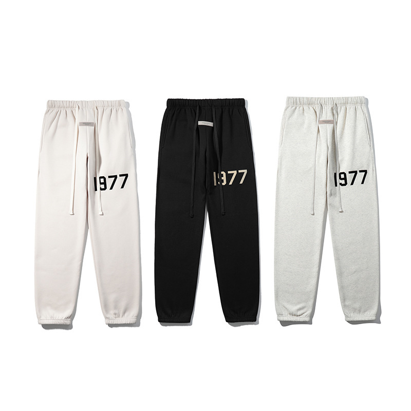 Fashionable Brand FEAR OF GOD Season 8 ESSENTIALS Flocked 1977 Velvet Casual Pants for Men and Women