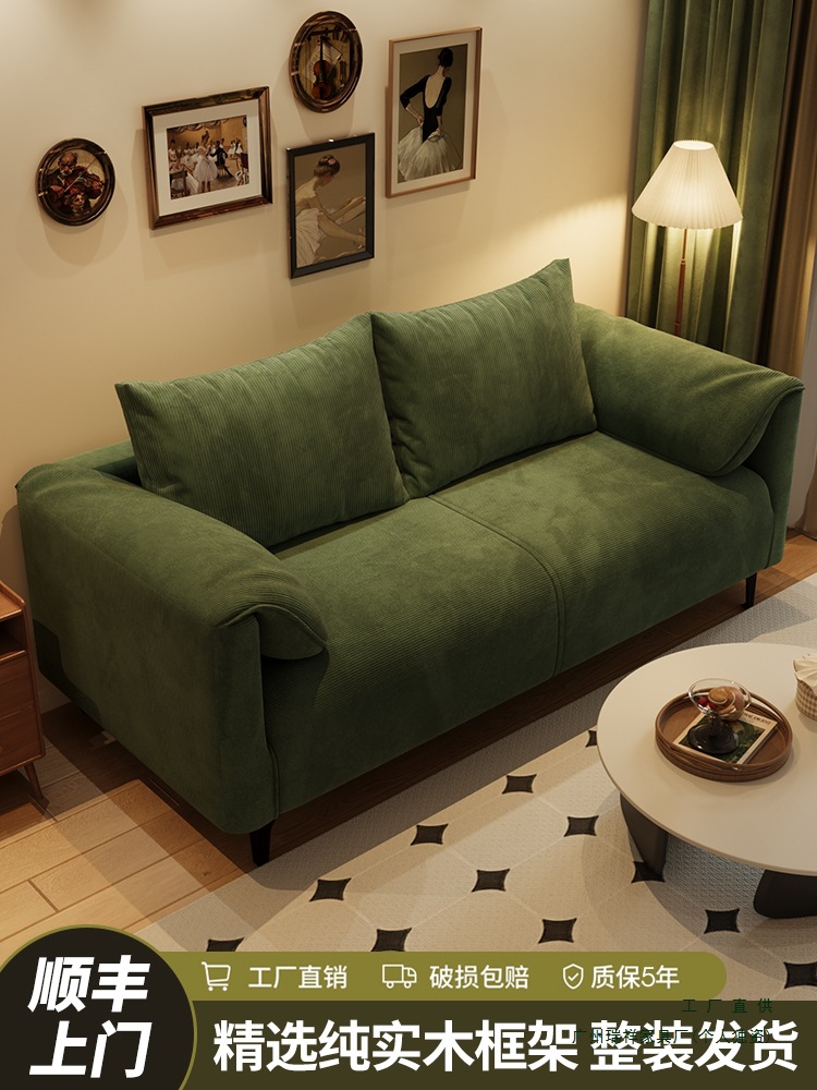 Light Luxury Living Room Small Apartment Bedroom Apartment Rental House Clothing Store Reception Rest Area Double or Three Person Fabric Small Sofa