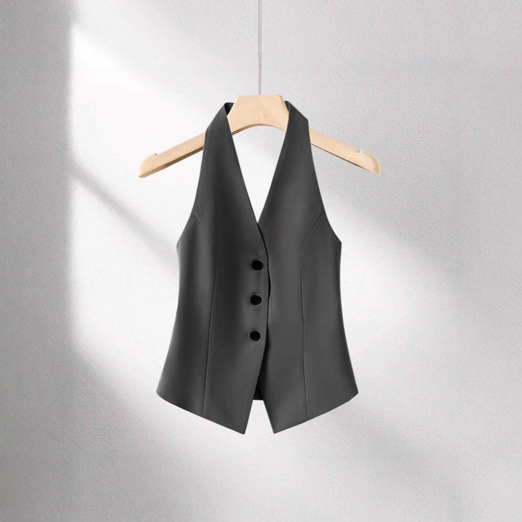 Halter Neck Suit Vest Women's 2025 Spring New Top Design Niche Elegant Sleeveless Waistcoat