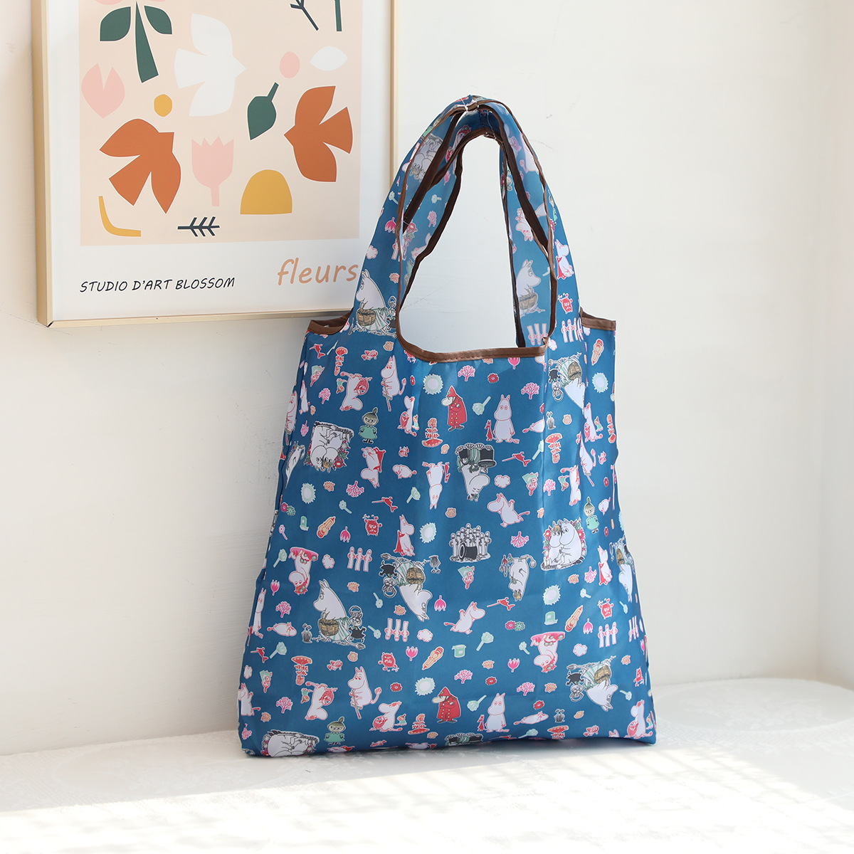 Dibujos animados lindo coolomi gran capacidad bolsa de protección del medio ambiente portátil plegable supermercado bolsa de compras bolsa de tela ligera bolsa de hombro