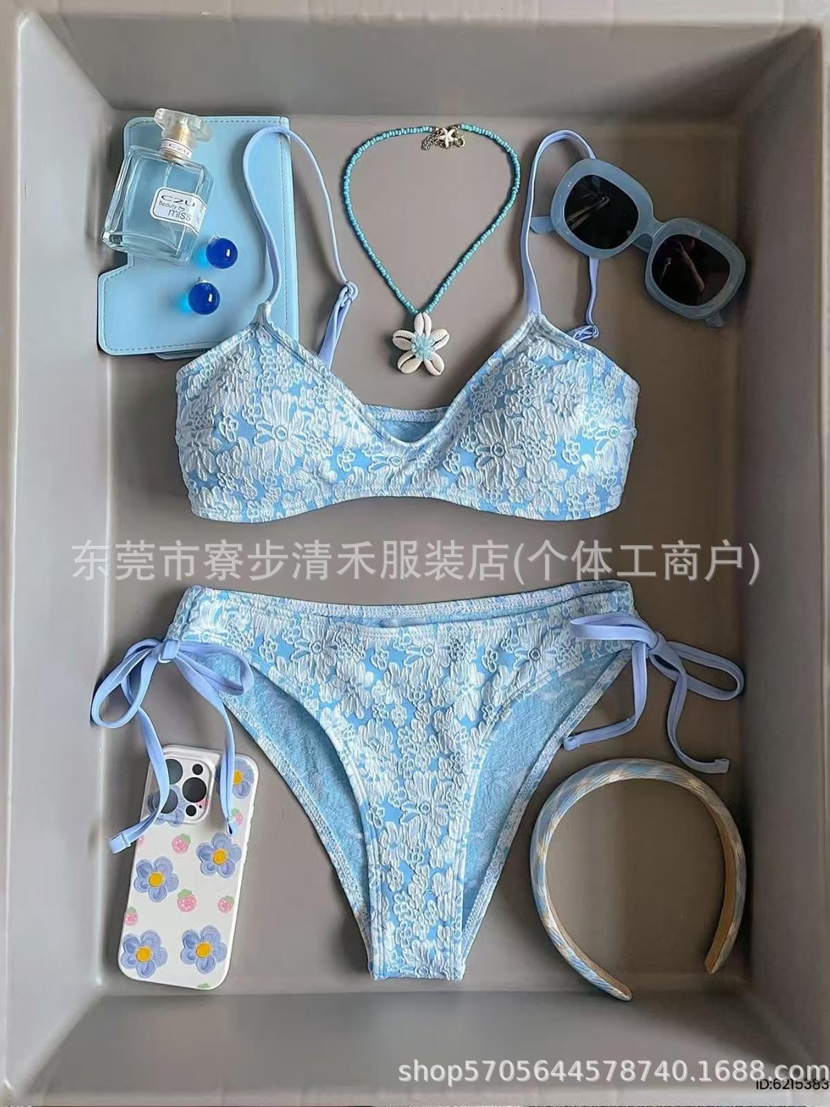 Explosiones transfronterizas de bañador shein impresión de alta calidad split bikini sexy cuello Amazon comercio exterior al por mayor