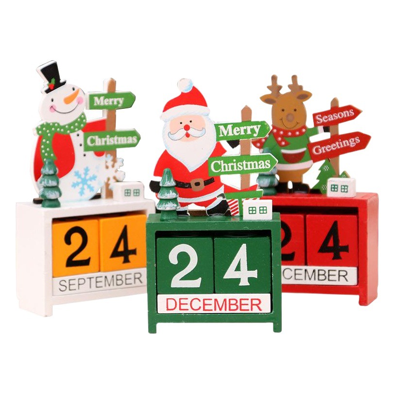 Navidad regalo creativo Calendario de madera decoración adornos pequeños suministros de decoración de Navidad adornos de regalo de Navidad para niños