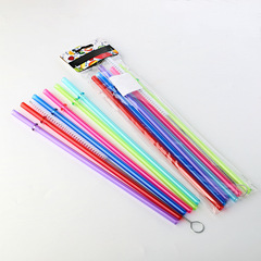 Factory Direct Supply PETG Plastic Reusable Straw Water Cup Straw Set with Clip