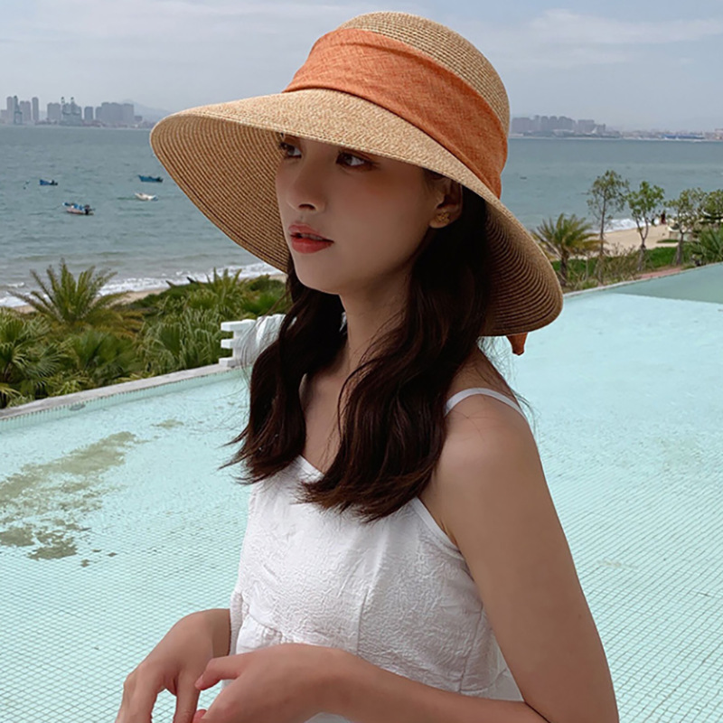 767g Weight Straw Hat Hats Type Holiday, Daily, Beach Occasion Papyrus Material Letter Pattern Summer Season Women's Gender Elegant, Vacation, Simple Style Style Big Eaves Rim Women's Elegant Vacation Simple Style Letter Big Eaves Straw Hat 4