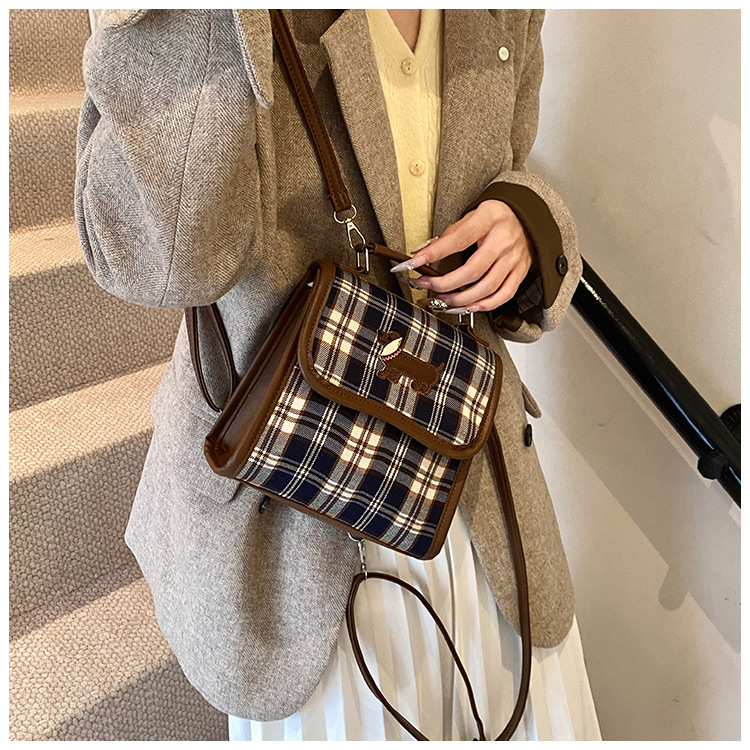 College-style backpack for women 2024 autumn new Dachshund student handbag, retro commuter crossbody bag undefined