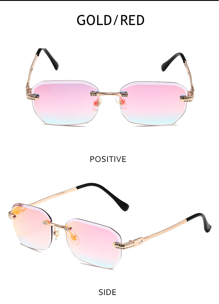 96g Weight Frameless Glasses Structure Sunglasses Classification PC, UV400 Protection Lens Material Square Glasses Style Outdoor Occasion Solid Color Pattern All Seasons Season Unisex Gender Simple Style, Classic Style Style Simple Style Classic Style Solid Color PC UV400 Protection Square Frameless Women's Sunglasses 17