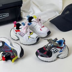 2025年秋季新款童鞋男童鸳鸯色运动休闲鞋韩版洋气百搭女童老爹鞋