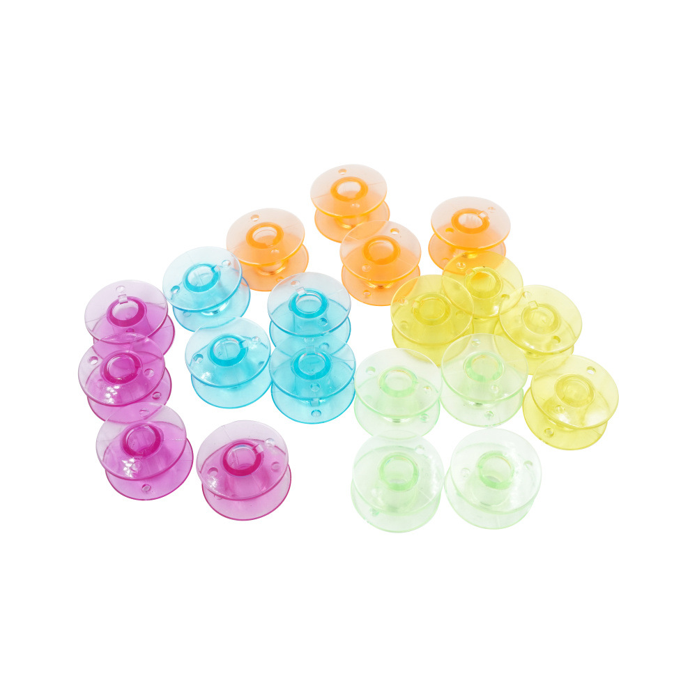 Color hogar plástico bobina cerradura cilindro 2518P universal multifuncional transparente bobina hogar máquina hilo de coser eje