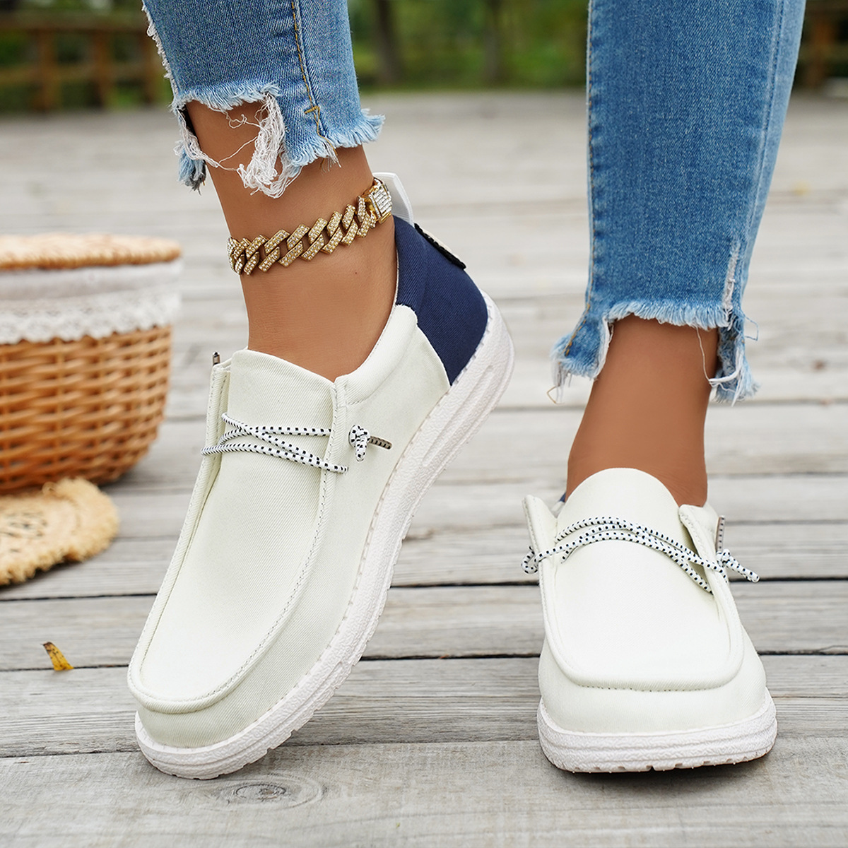 Comfortabele lage loafers voor dames met kleurblokken, platte schoenen, nieuwe collectie voor de herfst, direct leverbaar._voghion.com