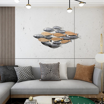 地中海創意海洋魚壁挂自然風格立體鐵藝壁飾海景民宿飯店裝飾挂件