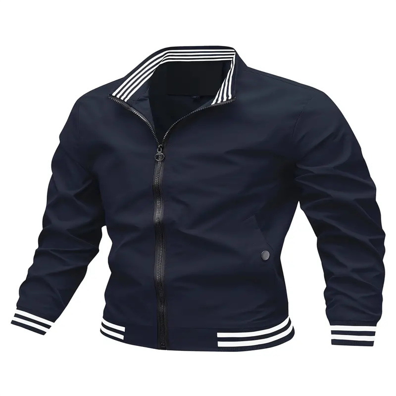 Spring and Autumn new business casual stand collar men's windproof youth jacket men_voghion.com