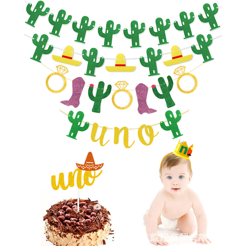 Cactus UNO theme flag flower factory direct supply Mexico fashion holiday party decoration wedding