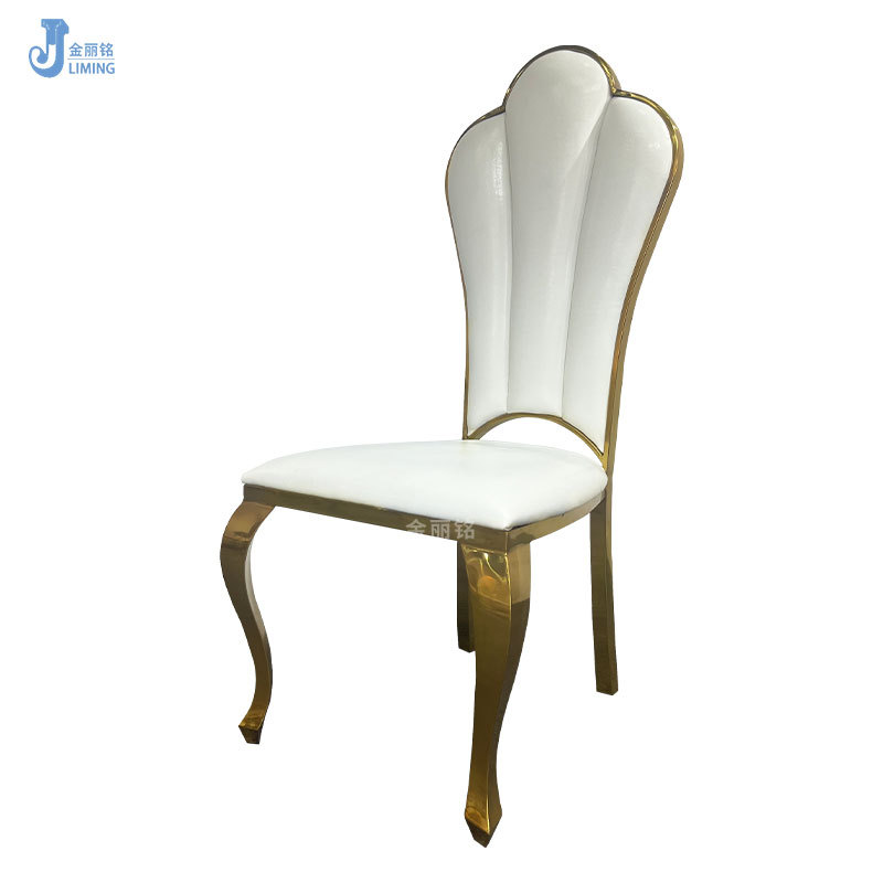 Comercio de exportación de acero inoxidable silla de comedor silla de sala de estar de metal de acero inoxidable silla de comedor respaldo italiano silla de flor de ciruelo