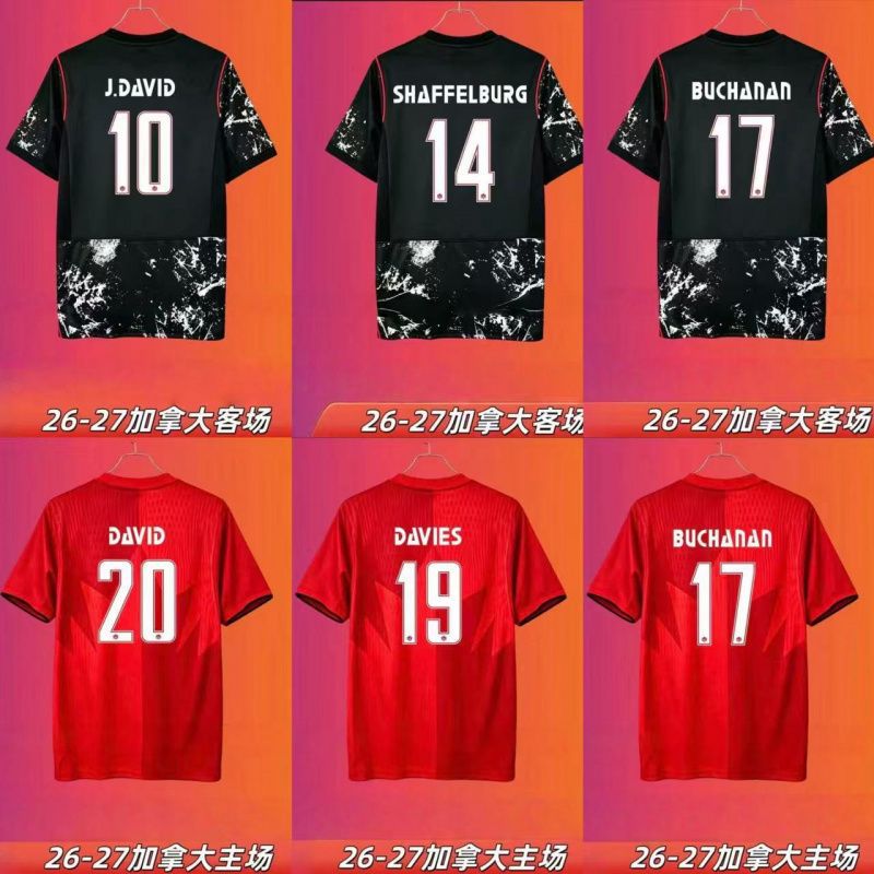2026世界杯国家队服加拿大球衣短袖上衣训练比赛服足球服