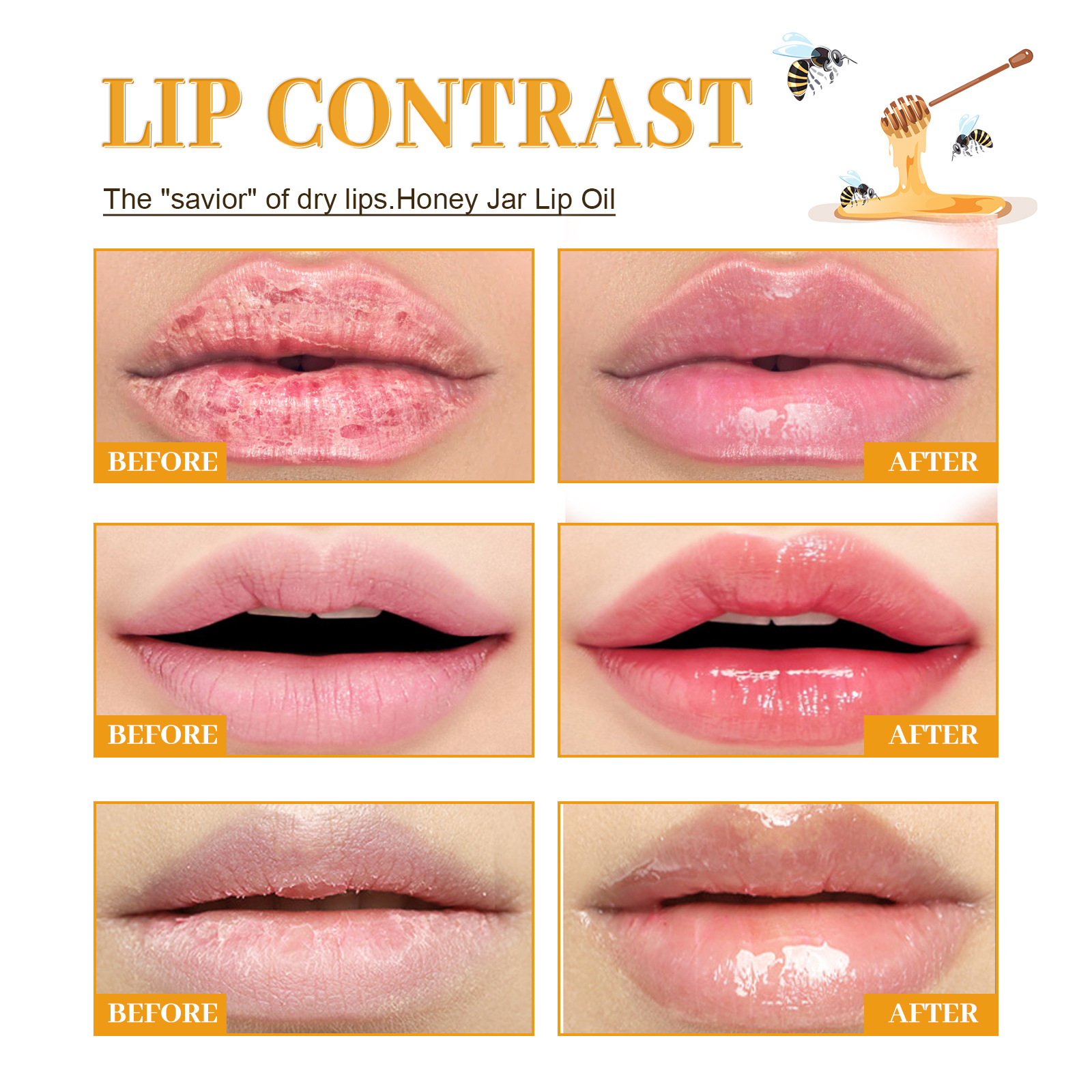 EELHOE Honey to Lighten Lines, Prevent Dry Cracks, Skin Peeling, Lips, Moisturize, and Protect Lip Oil_voghion.com