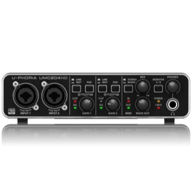 Behringer UMC204HD карта профессиональная звуковая карта профессиональная аудиозвуковая карта