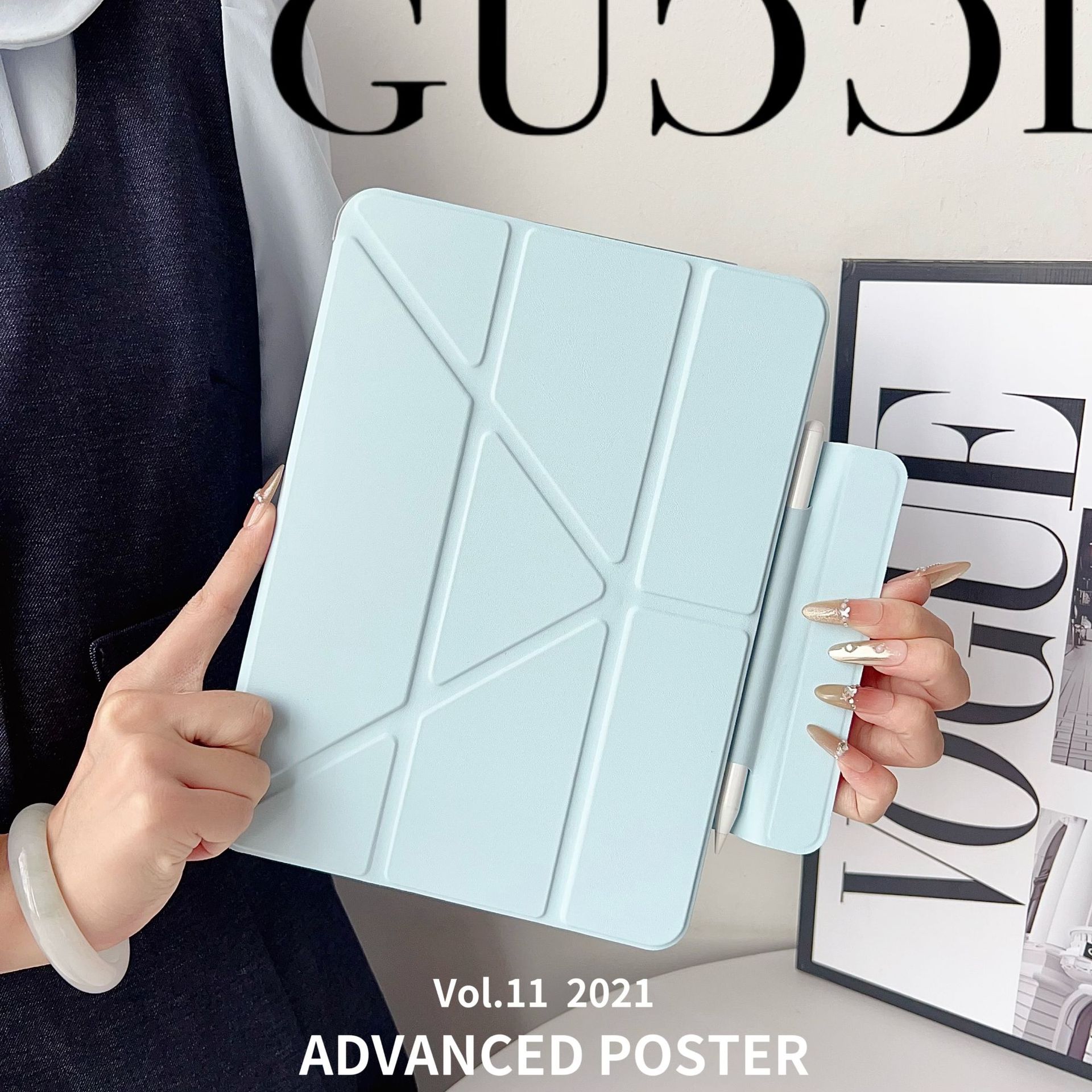 Suitable for Ipad11 New 2025 Tablet 10.9 Protective Cover Air7 Buckle 3+Y Fold 10Th Generation A16 Hard Shell 11