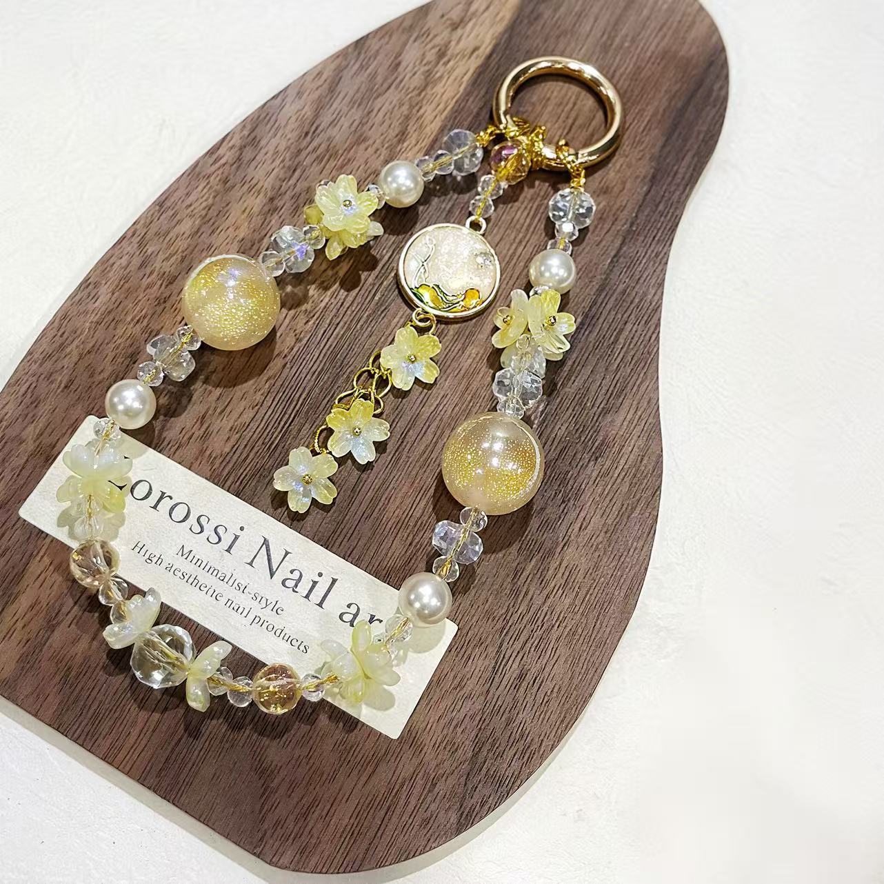 【】Chinese-Style Original Beaded Phone Chain, Phone Pendant, Bag Charm, Anti-Lost Keychain, Handmade Beading