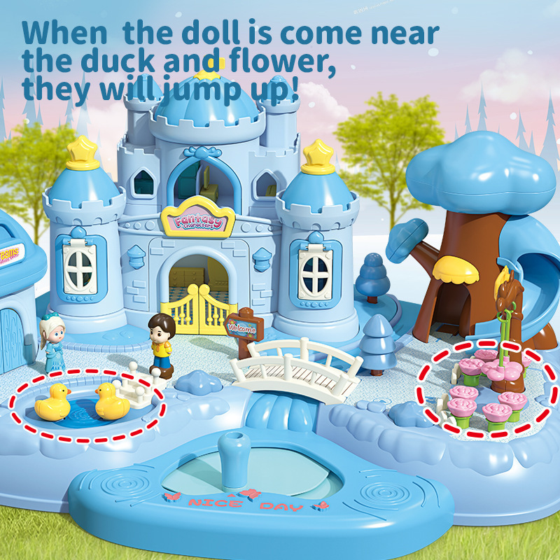 Simulación magnética infantil transfronteriza Jardín de sueños Castillo modelo de casa Jardín granja escena casera juguetes