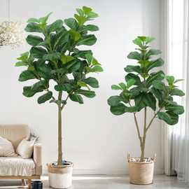 仿真绿植琴叶榕假树室内装饰假植物造景仿生花艺植物墙盆栽高仿真
