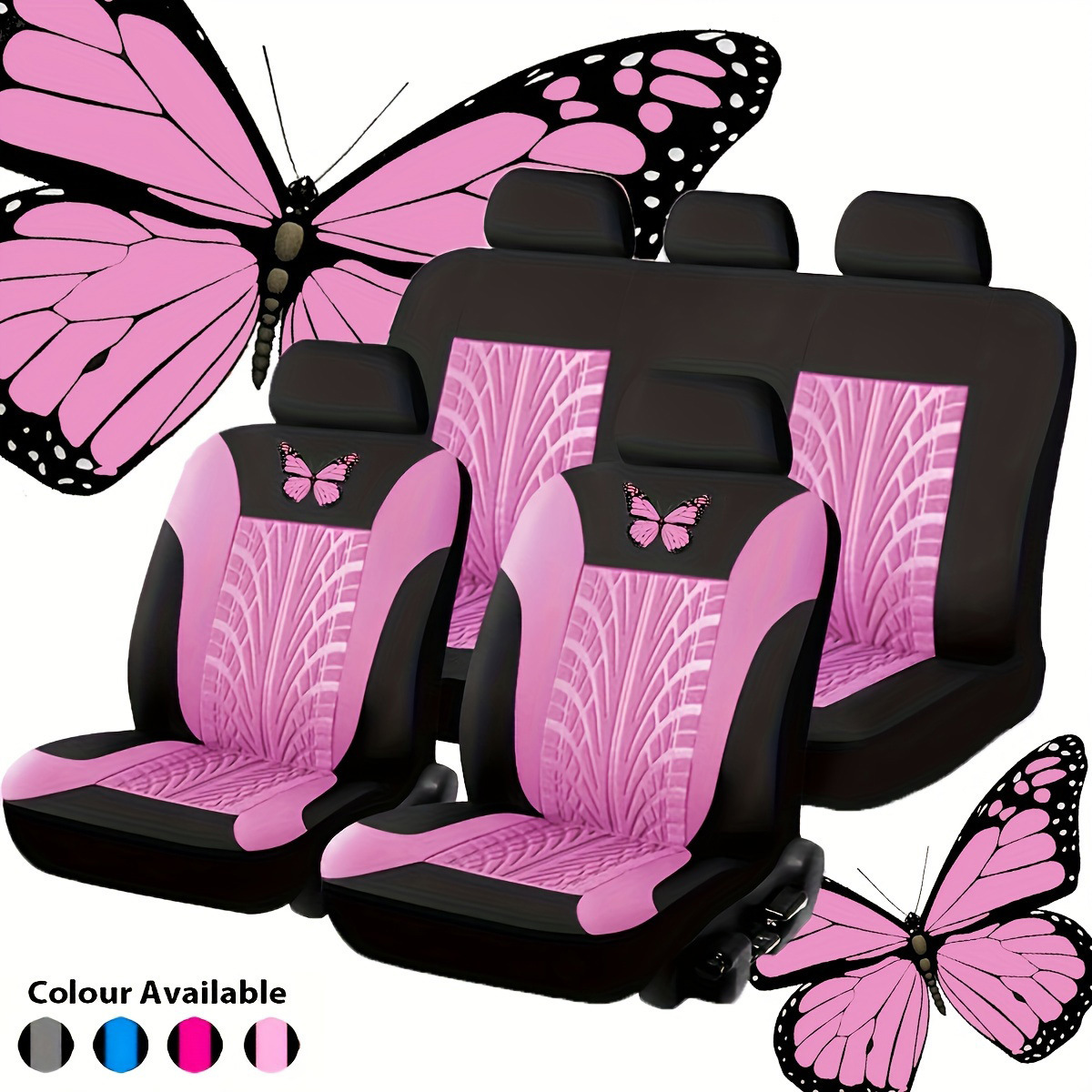 Cojín de asiento transfronterizo exclusivo para automóvil general, artesanía en relieve de mariposa, funda de asiento exquisita, cojín de asiento suave, transpirable y resistente al desgaste