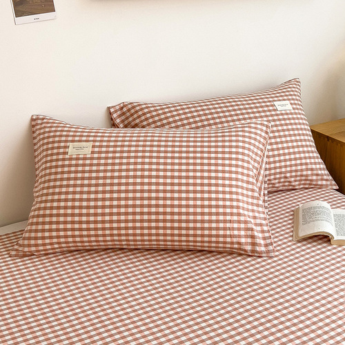 Japanese-style bed sheet student dormitory single set three-piece suite single velvety washed cotton quilt cover 2024 new factory wholesale