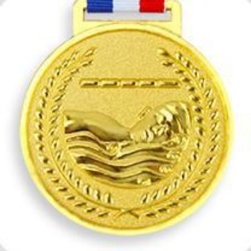 Natación (oro y plata cobre tres colores) 6,5 cm