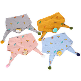 Children's Triangle Scarf Cute Baby's Drool Towel Cotton Pendant Primary School Students All-match Autumn and Winter Double-layer Warm Scarf