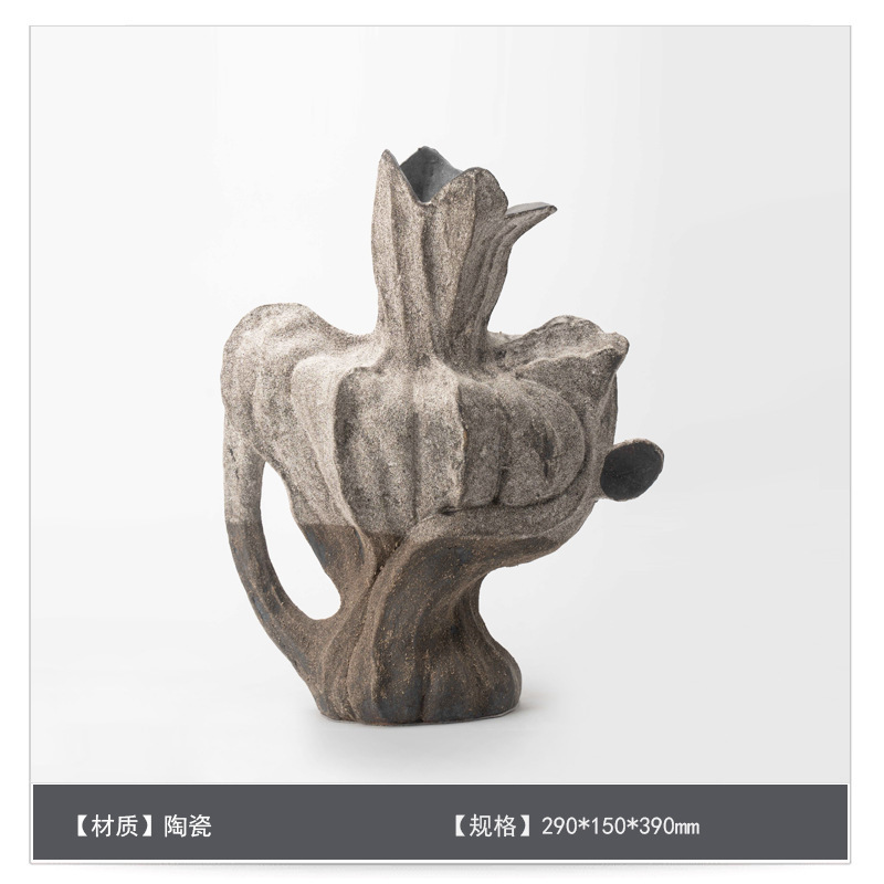 中世スタイルのセラミックフラワー花瓶装飾アートB&Bモデルルームゲストテーブルハイエンドフラワーアレンジメント装飾|undefined