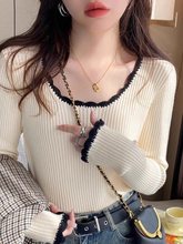 低领配大衣设计感针织衫上衣女秋冬冬洋气外穿内搭修身超好看毛衣