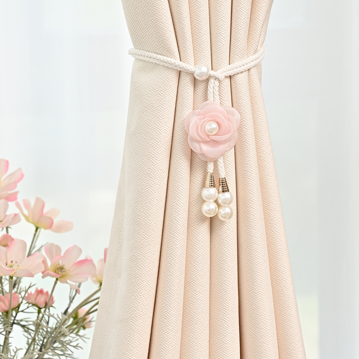 Transfronterizo nuevo camellia oriental 2 accesorios de correa de cortina universal cortina accesorios de decoración fábrica al por mayor