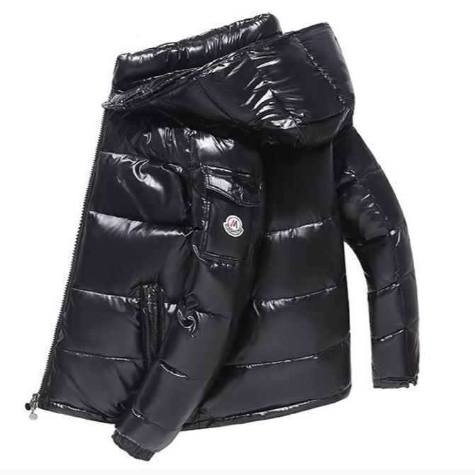 2024 Winter New Glossy Short down Jacket for Men, Wash-Free Couple's Trendy Thickened Cotton Coat
