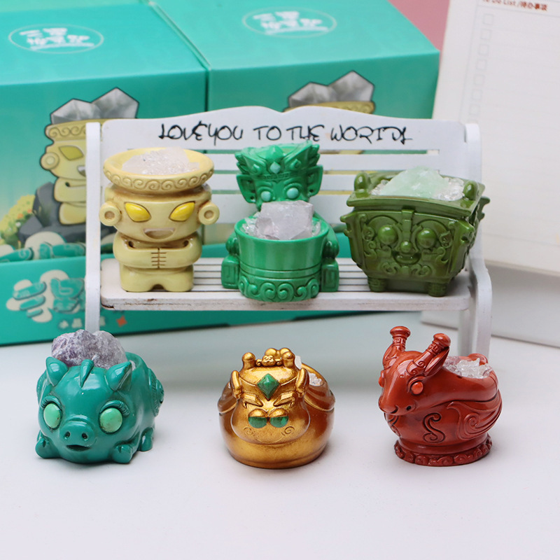 萌趣神兽造型水晶树脂摆件家居客厅装饰工艺品桌面创意工艺小礼品