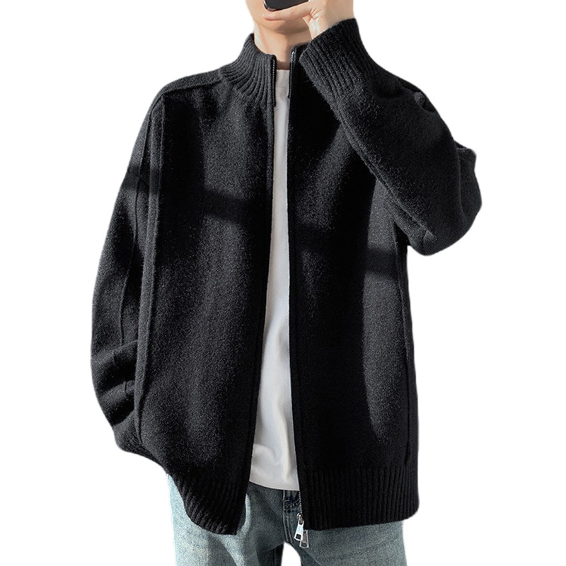 Explosiones transfronterizas de tamaño grande europeo cardigán chaqueta jersey suéter hombre de alta calidad línea textural fábrica al por mayor