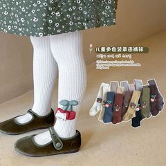 新品兒童連褲襪春秋款棉女童打底褲外穿小熊連體襪中厚寶寶打底褲