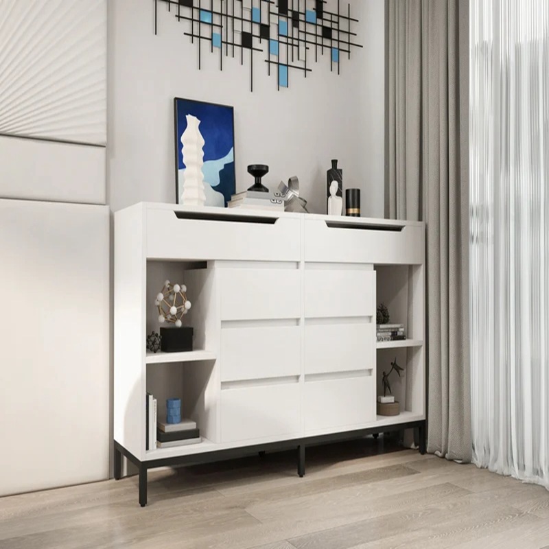 Nórdico dormitorio multi-cajón de gran capacidad gabinete de almacenamiento sala de estar se puede colocar decoración lado gabinete blanco simple armario