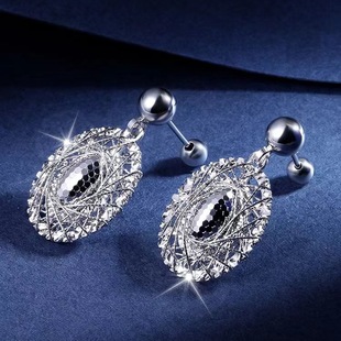 PT950 Platinum Pigeon Egg Earrings Platinum Filament Ear Set CNC Craft Earrings Shenzhen Gold Jewelry Factory