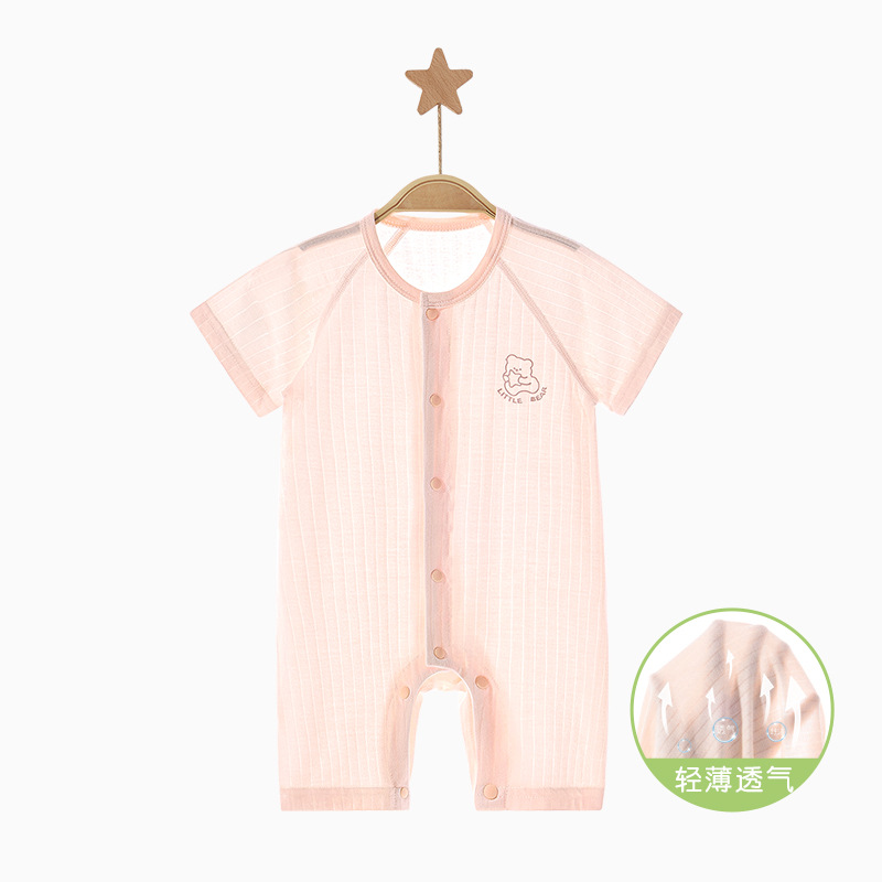 Bebé mono verano hombres y mujeres niños de manga corta delgada mampara transpirable mampara ropa de verano para bebés ropa de recién nacido