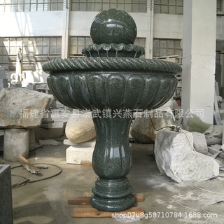 厂家定制景观石水景石雕风水球喷泉 双层流水钵 欧式庭院景观喷泉