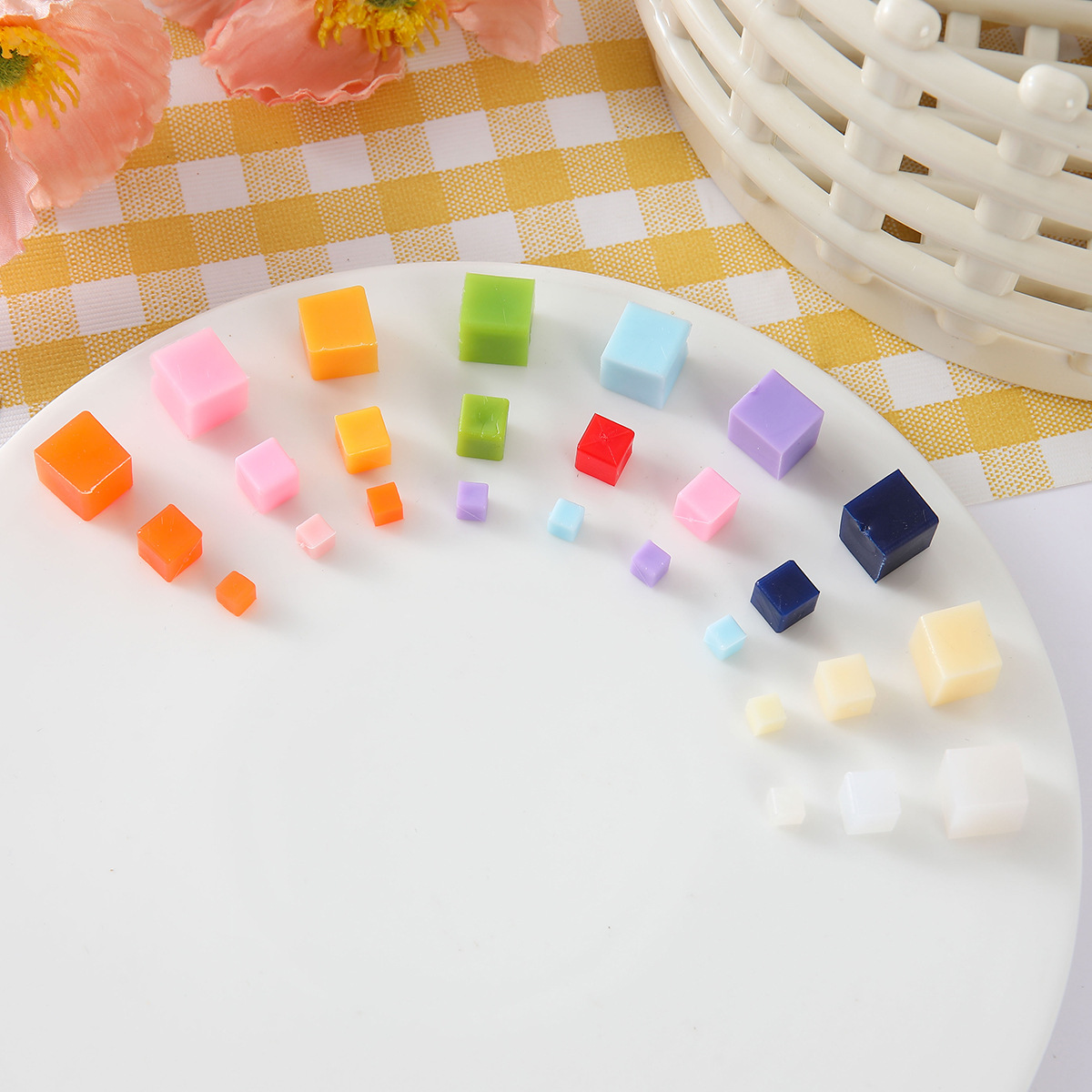 Fruit Slice Cake Decoration Accessories, Simulated Mini Fruit Cube Models, Photography Props, Watermelon, Apple, Strawberry Slices