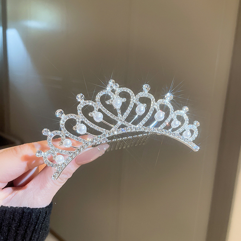 60g Weight Hair Band Hair Accessories Type Rhinestones Inlay Material 1 Piece Quantity Street Occasion Alloy Material Crown Pattern Women'S Gender Plating Design Lady Crown Alloy Plating Rhinestones Hair Band 1 Piece 12