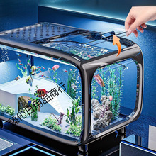 鱼缸家用新款高端制氧过滤一体机客厅桌面阳台造景生态透明金鱼缸