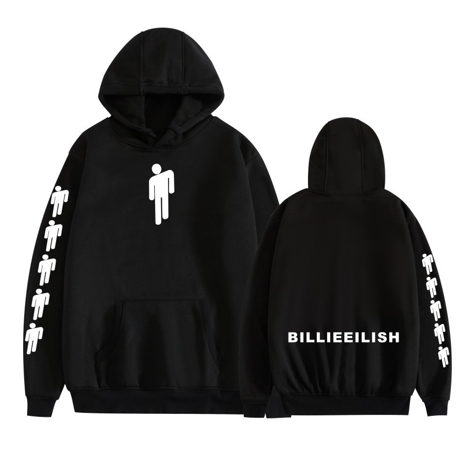 Cross-border Hot Selling Billie Eilish Rapper Surrounding Loose Trendy Personalized Men's and Women's Sweatshirts Autumn and Winter